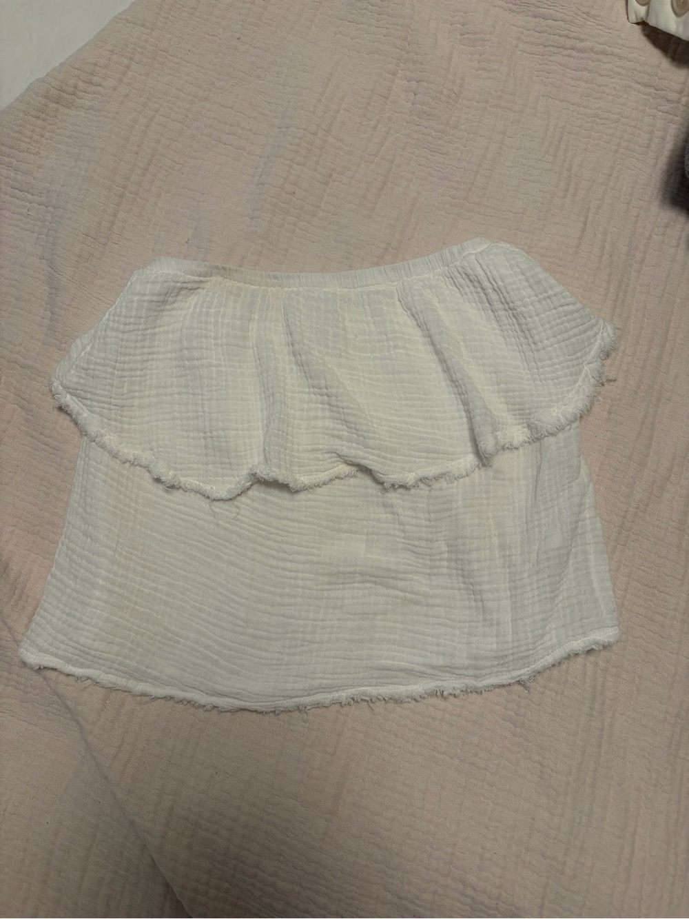 Michael Stars Fleur Strapless Gauze Top